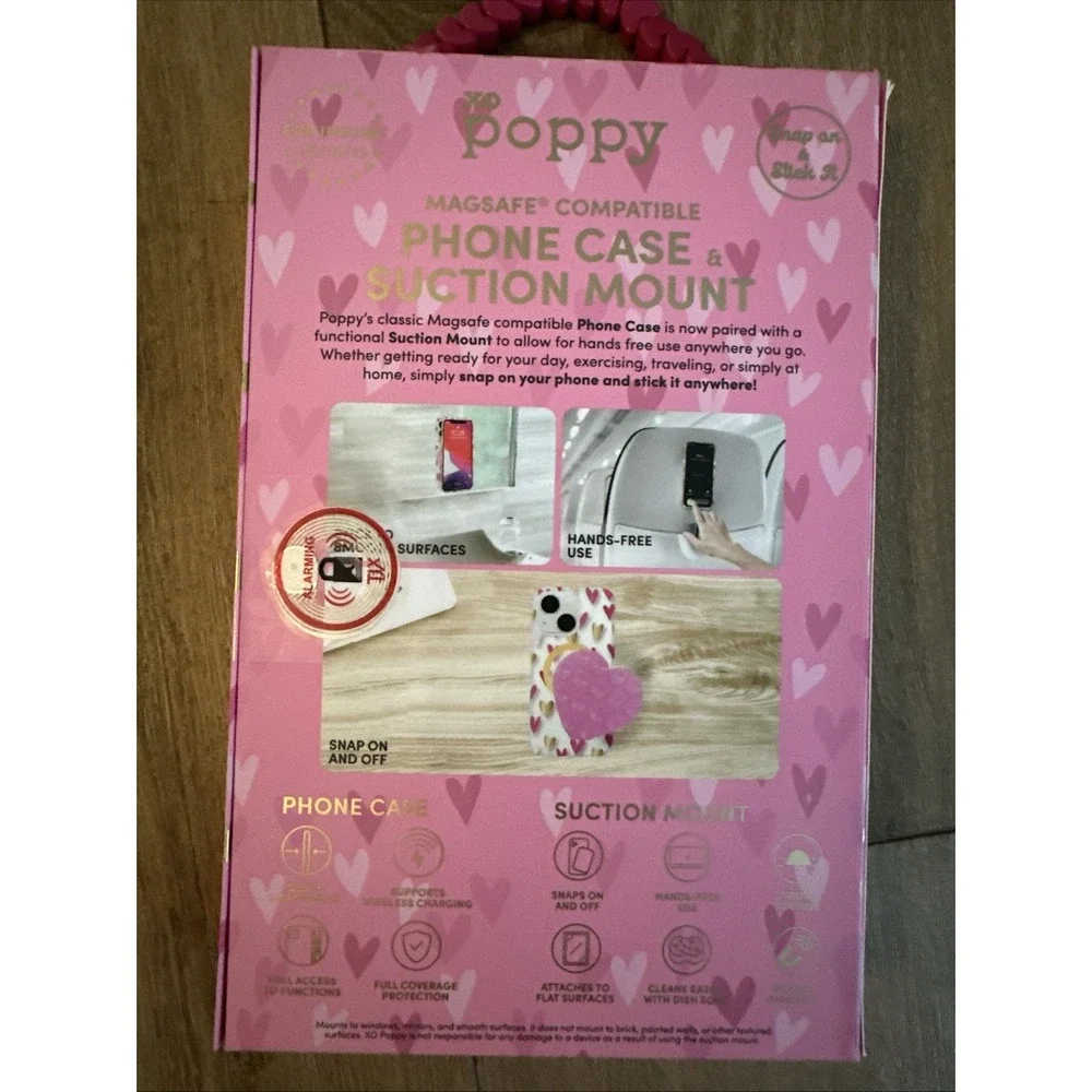 XO Poppy MagSafe Phone Case & Suction Mount for iPhone 15/14/13 Hands Free‎ NIB